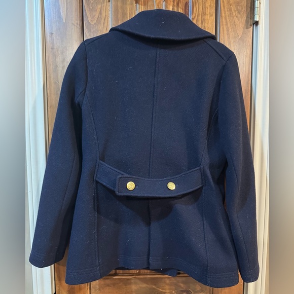 J. Crew Navy Pea Coat with Gold Buttons - Picture 3 of 3
